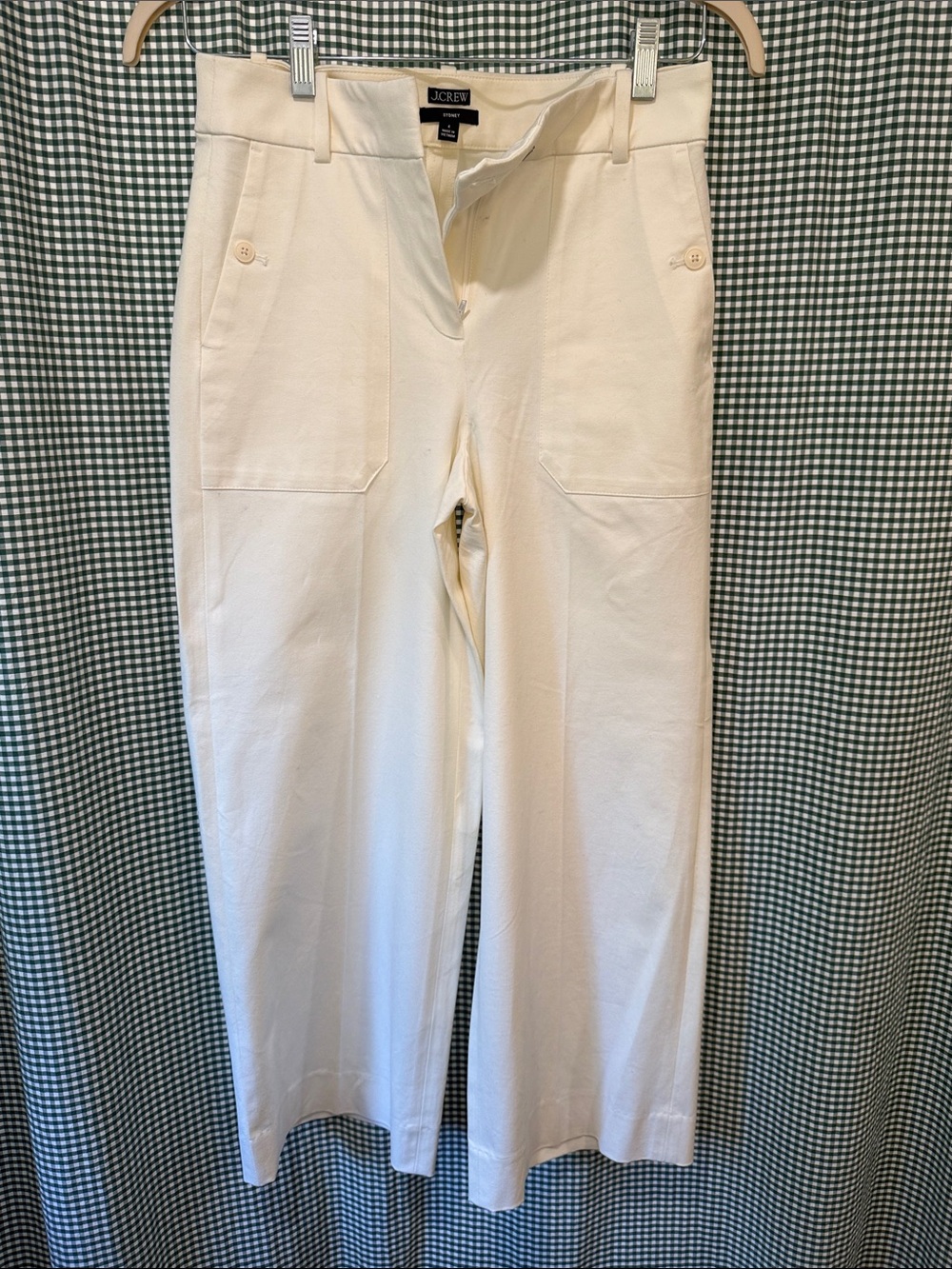 J.Crew Sydney pant four season stretch Cream never worn